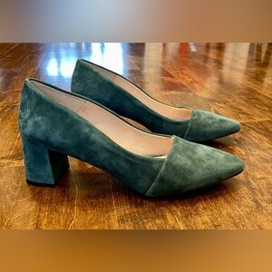 Green suede heels - size 10/41